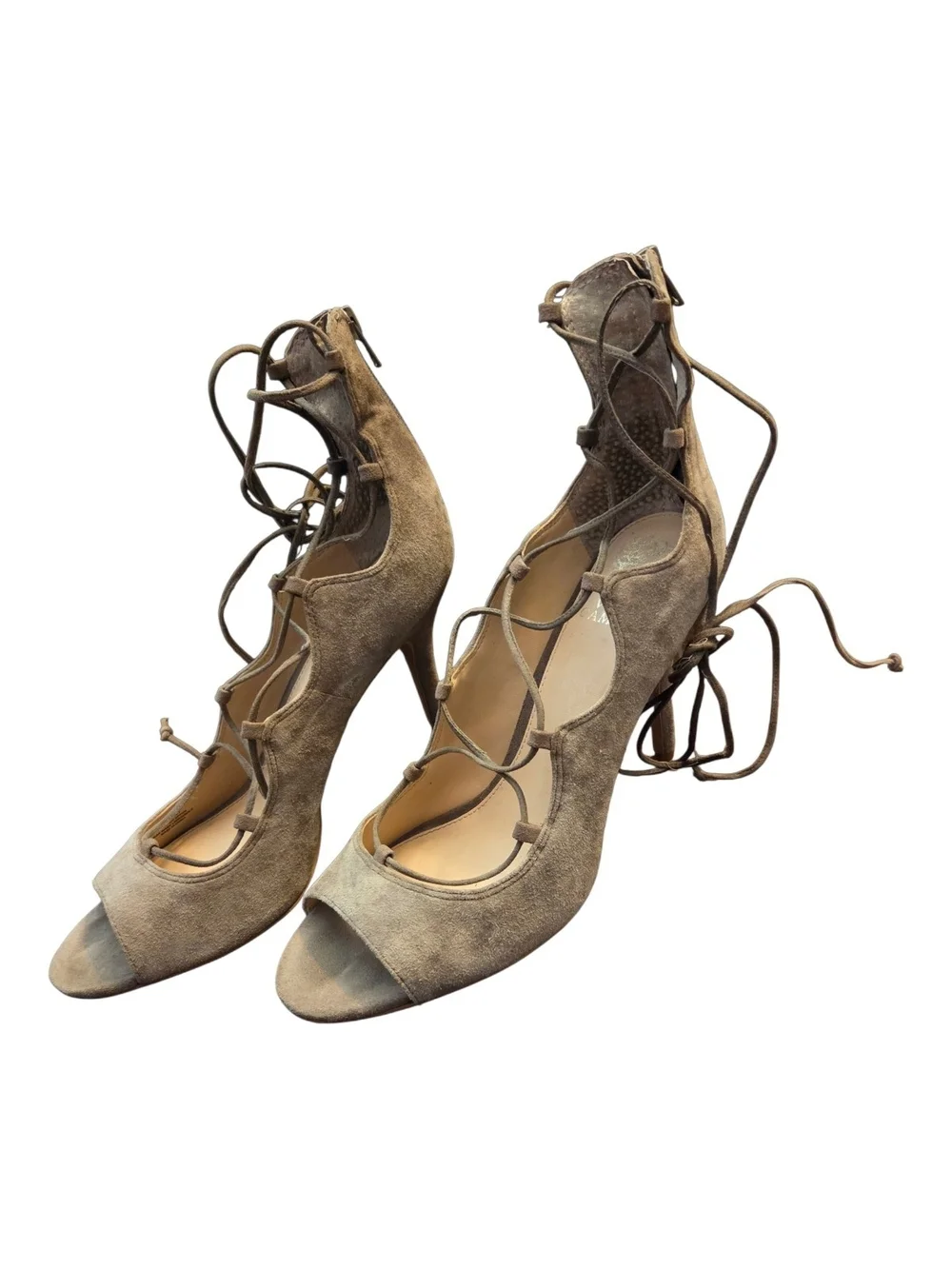 Vince Camuto Taupe Suede Lace-Up 